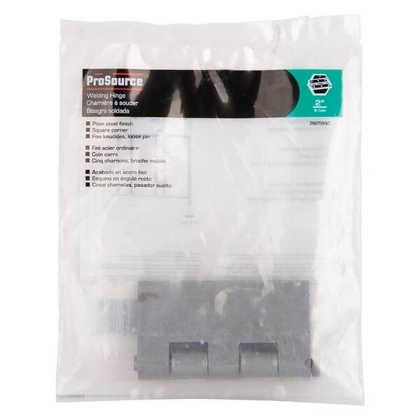 Prosource Door Hinge, 2 in W Door Leaf, 2 in H Door Leaf, 2.2 mm Thick Door Leaf, Steel, Plain Steel, 75 lb - LR-022-PS