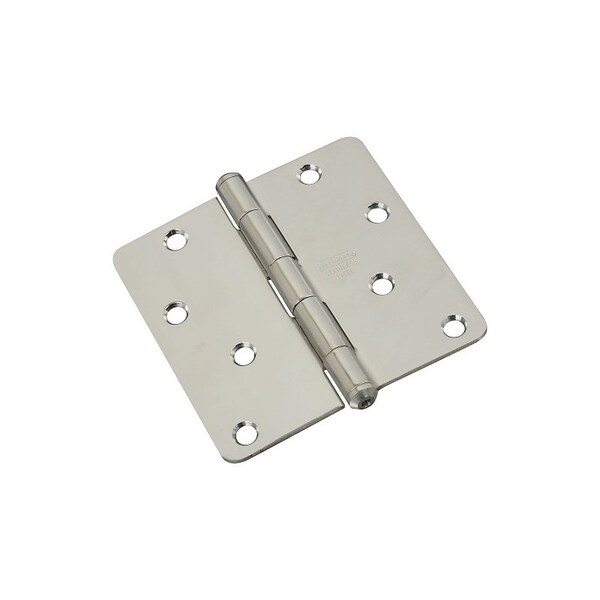 National Hardware Door Hinge, Stainless Steel, Stainless Steel, Non-Rising, Removable Pin, 55 lb - N225-953