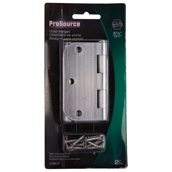 Prosource Door Hinge, Steel, Satin Chrome, Loose Pin, 180 deg Range of Motion, Screw Mounting - BH-102SC-PS