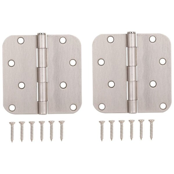 Prosource Door Hinge, Steel, Satin Nickel, Loose Pin, 180 deg Range of Motion, Screw Mounting - BH-402SN-PS