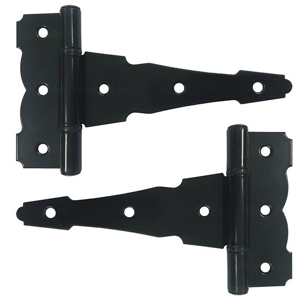 Nuvo Iron HINGE TEE GALV STEEL BLACK 6IN - HDTH6BLK/B