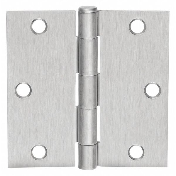 Mckinney Door and Butt Hinge, Steel, Full Mortise Mounting, 1 1/2 in Leaf W x 4 in Leaf H, Satin Chromium - 4X4 1400 26D