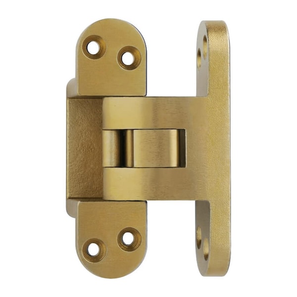 Soss 4-5/8in x 1-1/4in Wide Throw Invisible Hinge Satin Brass Finish - 518US4