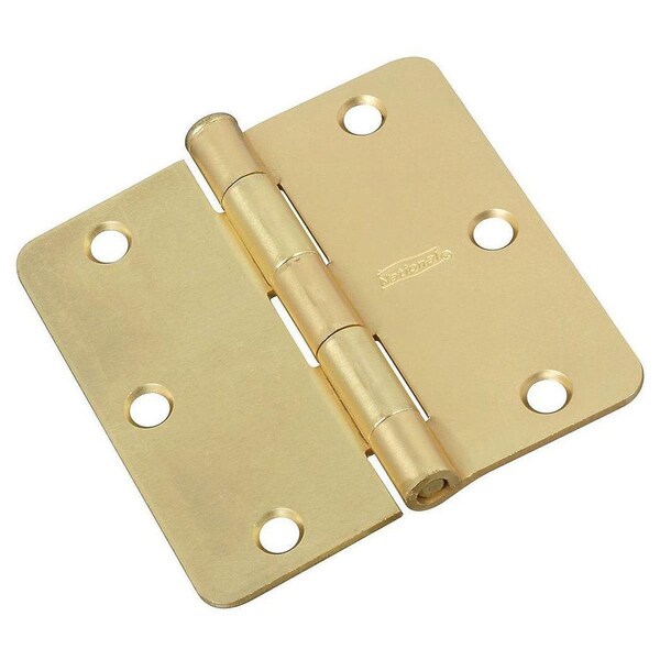 National Mfg 3.5 x 3.5 in. Satin Brass Butt Hinge - NM830227