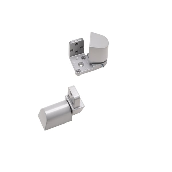 Global Door Controls Pitco Style 3/4 in. Left Hand Offset Door Pivot Hinge Set for Adams Rite Type Storefront Door in Aluminum - TH1114KM-LH-AL