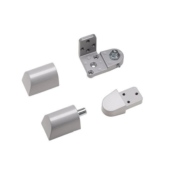 Global Door Controls Pitco Style 3/4 in. Left Hand Offset Door Pivot Hinge Set for Adams Rite Type Storefront Door in Aluminum - TH1114KM-LH-AL