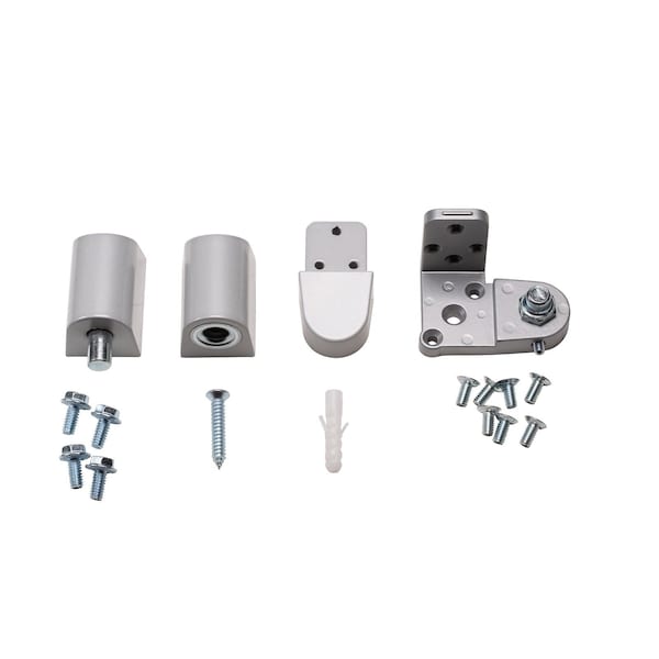 Global Door Controls Pitco Style 3/4 in. Left Hand Offset Door Pivot Hinge Set for Adams Rite Type Storefront Door in Aluminum - TH1114KM-LH-AL