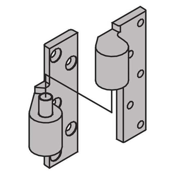 Ives Pivot Hinge, Stainless Steel, Full Mortise Mounting, 1 5/16 in Leaf W x 7 1/4 in Leaf H - 7230F SET US32D