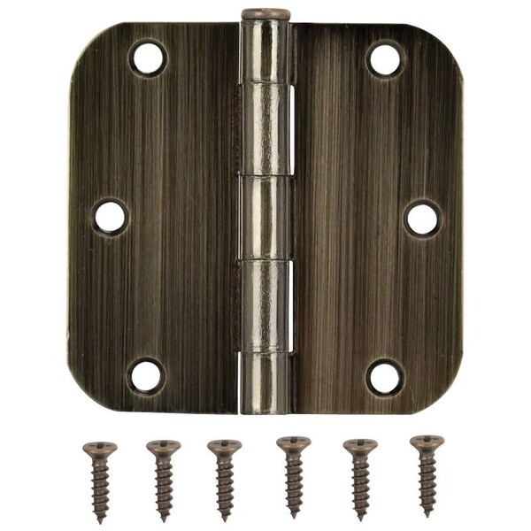 Prosource Door Hinge, Steel, Antique Brass, Loose Pin, 180 deg Range of Motion, Screw Mounting - 20347ABX