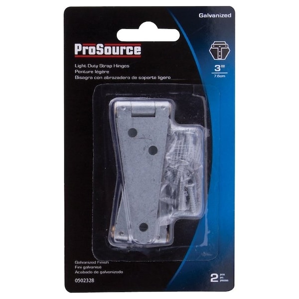 Prosource Strap Hinge, 1.2 mm Thick Leaf, Steel, 180 Range of Motion - LSH-G03-C2PS