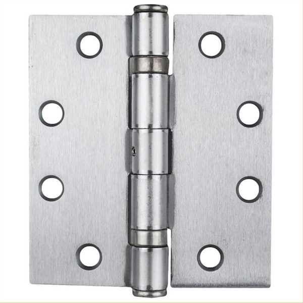 Global Door Controls 4.5 in. x 4 in. Stainless Steel Full Mortise Squared Ball Bearing Hinge with Non-Removable Pin - CS4540BBNRP-32D