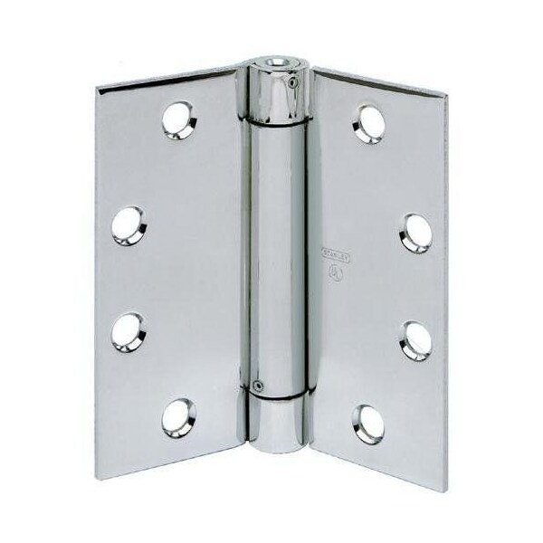 Best Hinges 4-1/2in x 4-1/2in Spring Hinge # 420939 Satin Chrome Finish - 2060R41226D