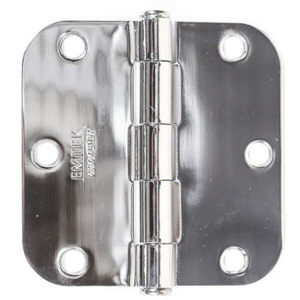 Patioplus 3.5 x 3.5 in., 0.625 in. Radius Steel Residential Duty Hinges, Bright Chrome, Set of 2 - PA2063934