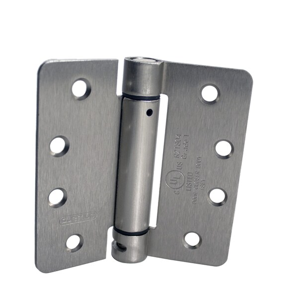 Richelieu 4inch 102 mm Full Mortise Adjustable Spring Hinge, Brushed Nickel - 52822NBB1