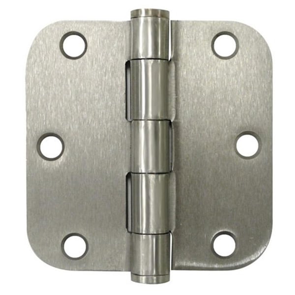 Patioplus 3.5 x 3.5 x 0.62 in. Heavy Duty Radius Hinge, Satin Nickel, Steel, 2PK - PA2667215