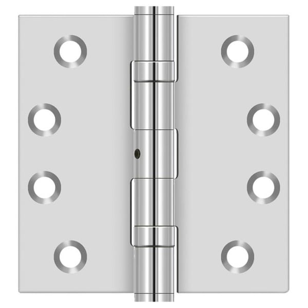 Deltana Bright Stainless Steel Door and Butt Hinge, Holes per Leaf: 4 - SS44NBU32