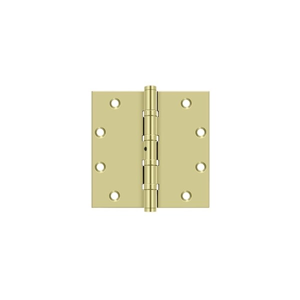 Deltana 5" x 5" Square Ball Bearing Hinge; Unlacquered Bright Brass Finish PR - DSB55NBU3-UNL