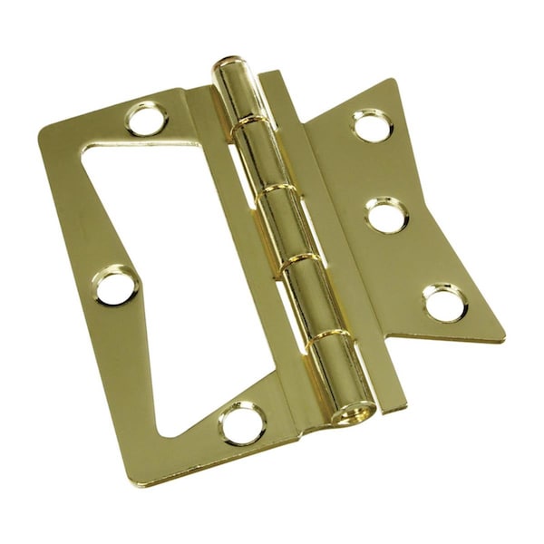Homecare Products 3.5 in. Steel Brass Non-Mortise Hinge, 2PK - HO3311812