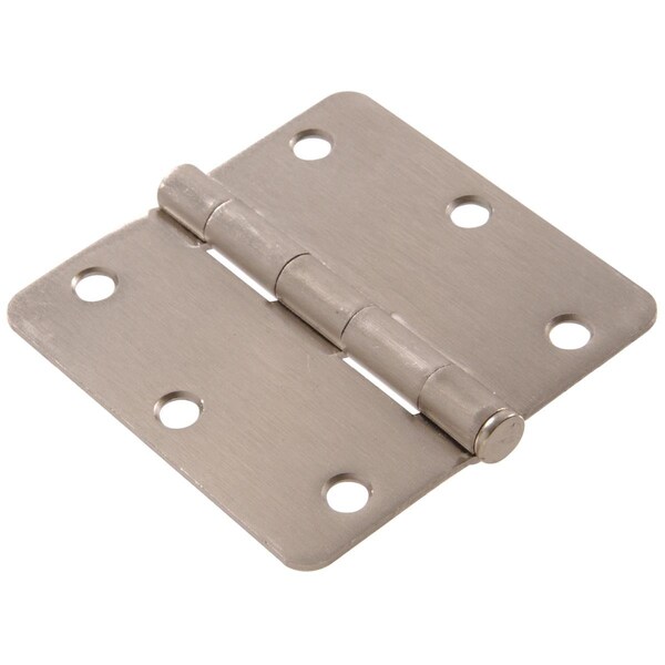 Ornatus Outdoors Carded Round Full Mortise Hinges, Satin Nickel, 0.25 x 3.5 in. - OR1639915