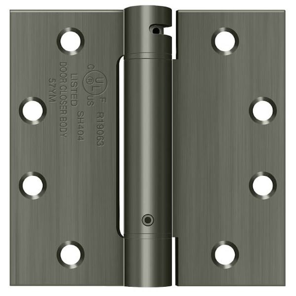 Deltana Antique Nickel Spring Hinge, Holes per Leaf: 4 - DSH45U15A