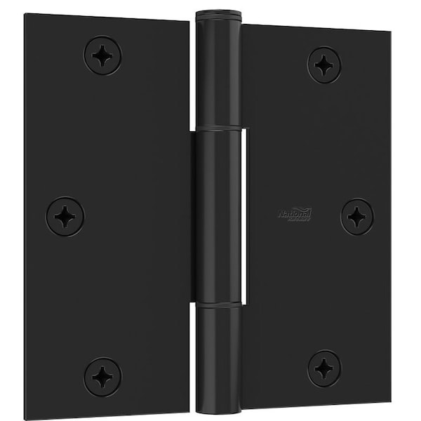 National Hardware Squeak Guard Series Door Hinge, 3-1/2 in H Frame Leaf, 3/32 in Thick Frame Leaf, Steel, Matte - N830-445
