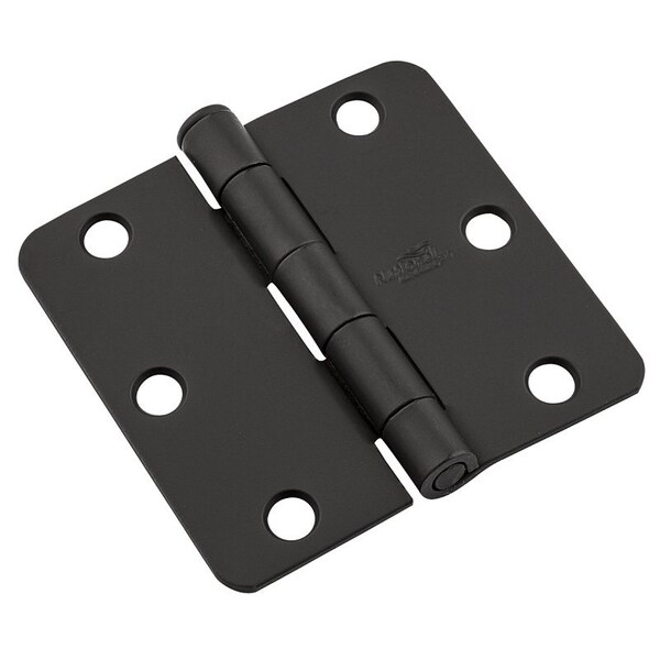 National Hardware 512 Series Door Butt Hinge, 3 in H Frame Leaf, 008 ga Thick Frame Leaf, Steel, Removable Pin - N830-430