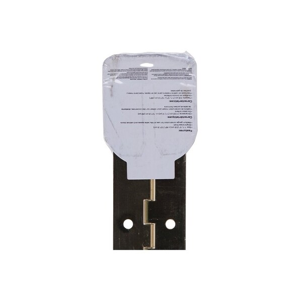 Prosource Continuous Hinge, 180 deg, Steel, Bright Brass, 1.5 in x 48 in - LR-029-PS