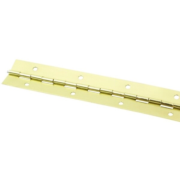 Prosource Continuous Hinge, 180 deg, Steel, Bright Brass, 1.5 in x 48 in - LR-029-PS