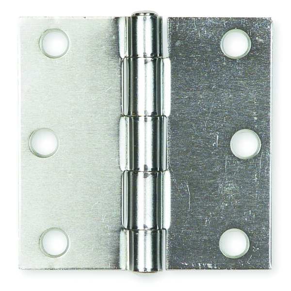 Zoro Select Door and Butt Hinge, Steel, Full Mortise Mounting, 1 1/4 in Leaf W x 3 in Leaf H, zinc plated - 4PA63