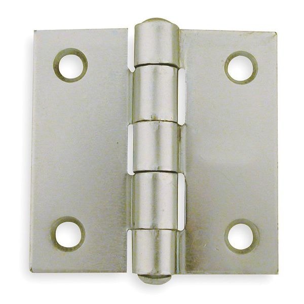 Zoro Select Door and Butt Hinge, Steel, Full Mortise Mounting, 1 in Leaf W x 2 in Leaf H, zinc plated - 4PA62