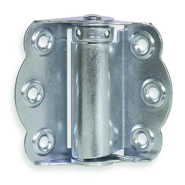 Zoro Select Spring Hinge, Steel, Full Surface Mounting, 1 15/32 in Leaf W x 2 3/4 in Leaf H, Bright Zinc Plated - 4PA74
