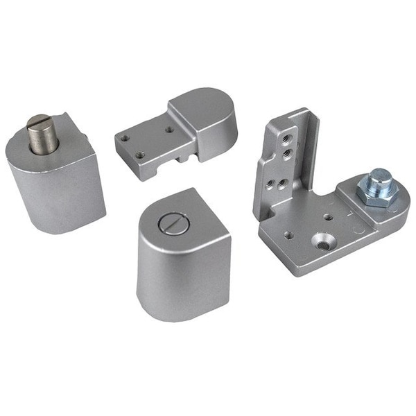 Global Door Controls Kawneer Style Left Hand Offset Door Pivot Hinge Set for Adams Rite Type Storefront Door in Aluminum - TH1118-LH-AL
