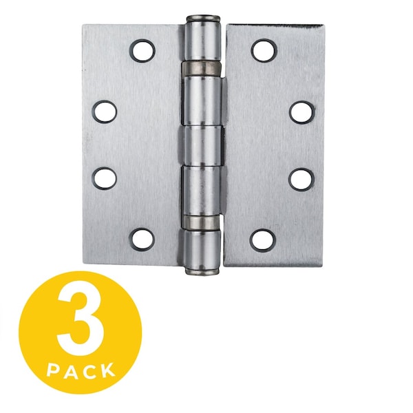 Global Door Controls 4.5 in Leaf W x 4.5 in Leaf H, Chrome - CP4545BB-26D-3
