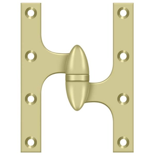 Deltana Bright Brass Door and Butt Hinge - OK6045B3UNL-R