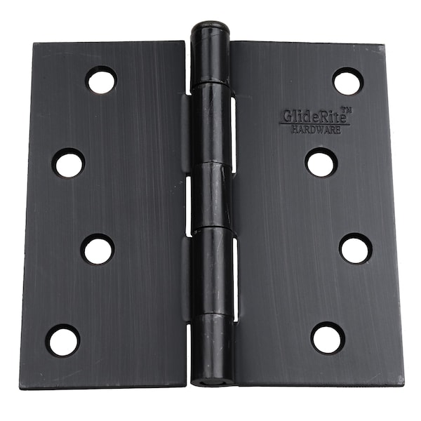 Gliderite Hardware 4 in. Oil Rubbed Bronze Square Door Hinge - 4000-ORB, 30PK - 4000-ORB-30