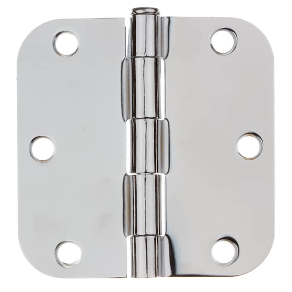 Gliderite Hardware 3-1/2 in. Polished Chorme Door Hinge with 5/8 in. Corner Radius - 3558-PC, 30PK - 3558-PC-30