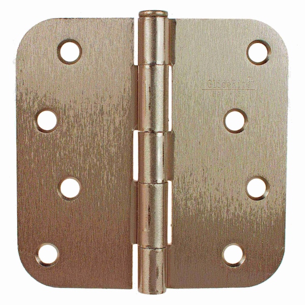 Gliderite Hardware 4 in. Satin Nickel Door Hinge with 5/8 in. Corner Radius - 4058-SN, 30PK - 4058-SN-30