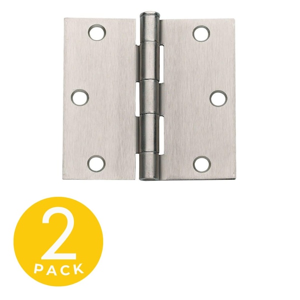 Global Door Controls 3.5 in Leaf W x 3.5 in Leaf H, Nickel - CP3535-US15-M