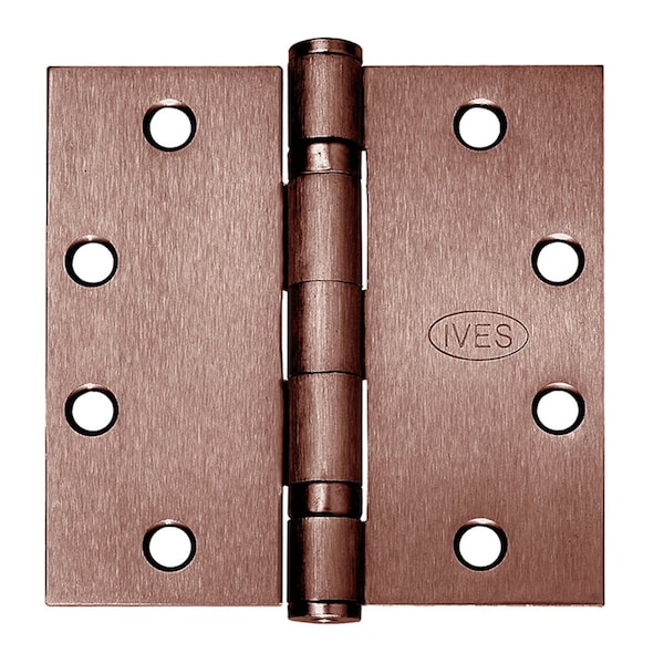 Ives 5-Knuckle Ball Bearing Hinge, Standard Weight, 4-1/2-in x 4-1/2-in, Oil Rubbed Bronze Finish - 5BB1 4.5X4.5 613