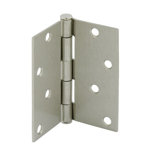 Prime-Line Door Hinge Residential Smooth Pivot, 4 in. w/ Square Corners, Satin Nickel 3 Pack - U 1150353