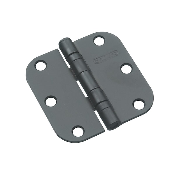 Richelieu 2Pack 3inch 76 mm Full Mortise Ball Bearing Butt Hinge, Black - 41820FBB
