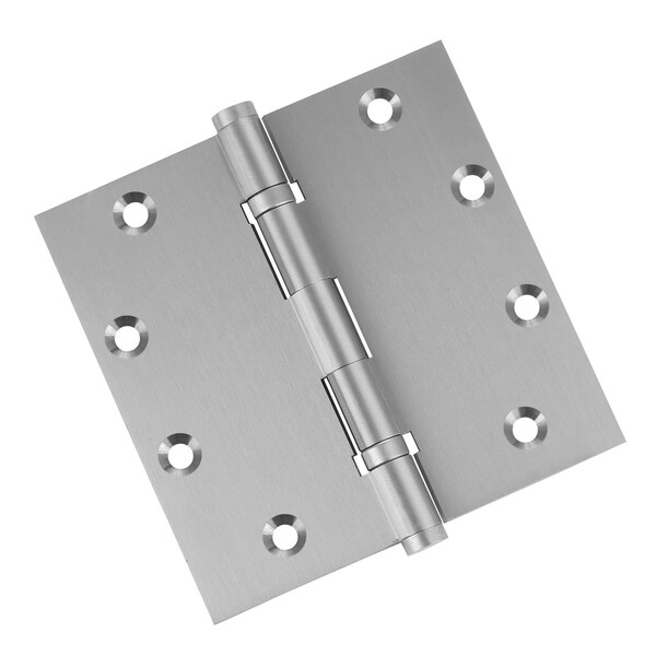 Embassy 5 x 5 Solid Brass Ball Bearing Hinge, Satin Nickel Finish with Flat Tips - 5050BBUS15F-1