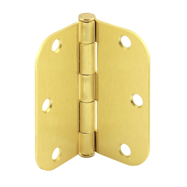 Prime-Line Door Hinge Residential Smooth Pivot, 3-1/2 in. with 5/8 in. Corners, Satin Brass 12 Pack - U 11508612