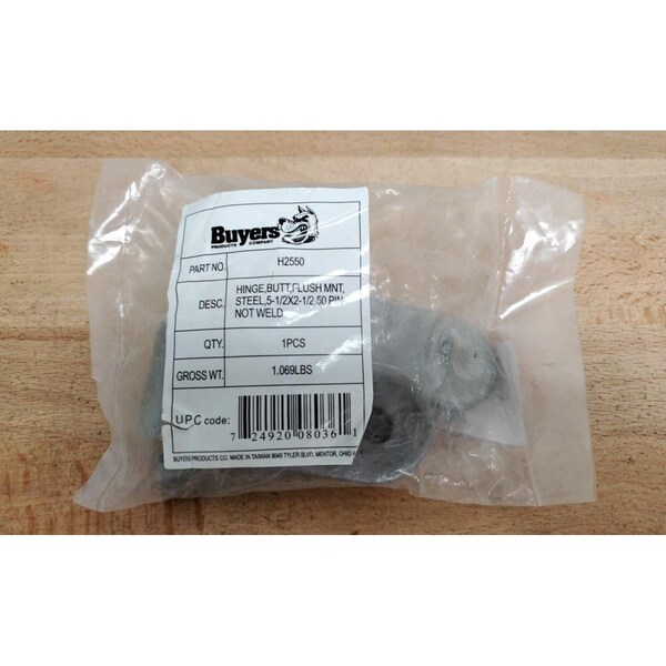 Buyers Products 5.5 x 2.5 in. Flush Mount Wing Plain Steel Butt Hinge - BUYH2550