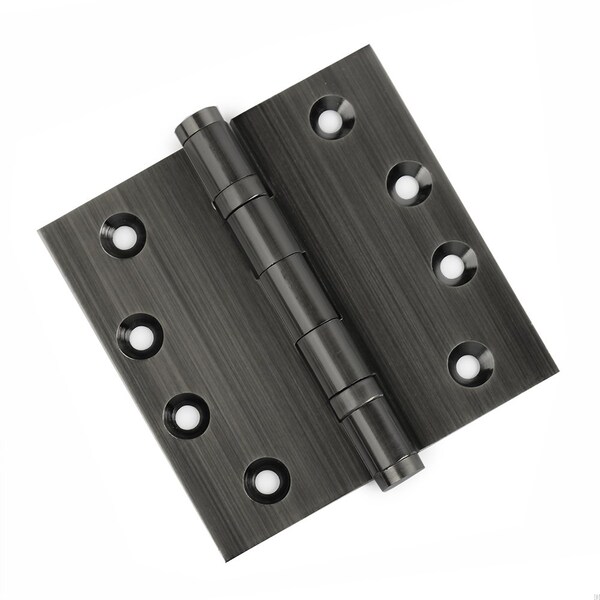 Embassy 4-1/2 x 4-1/2 Solid Brass Ball Bearing Hinge, Pewter Finish with Flat Tips - 4545BBUS17AF-1
