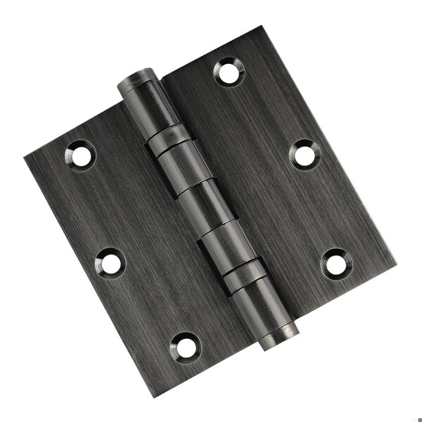 Embassy 3-1/2 x 3-1/2 Solid Brass Ball Bearing Hinge, Pewter Finish with Flat Tips - 3535BBUS17AF-1