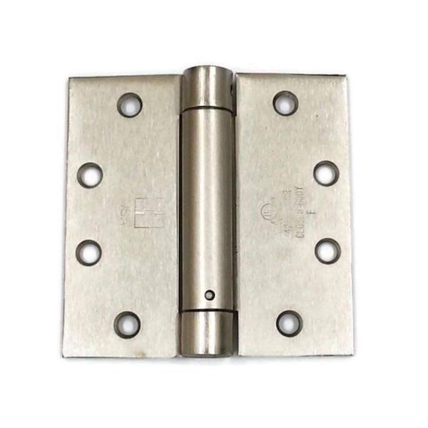 Hager 4 x 4 in. Full Mortise Single Acting Square Corner Spring Hinge, No. 177491 Satin Nickel - 1250415.1