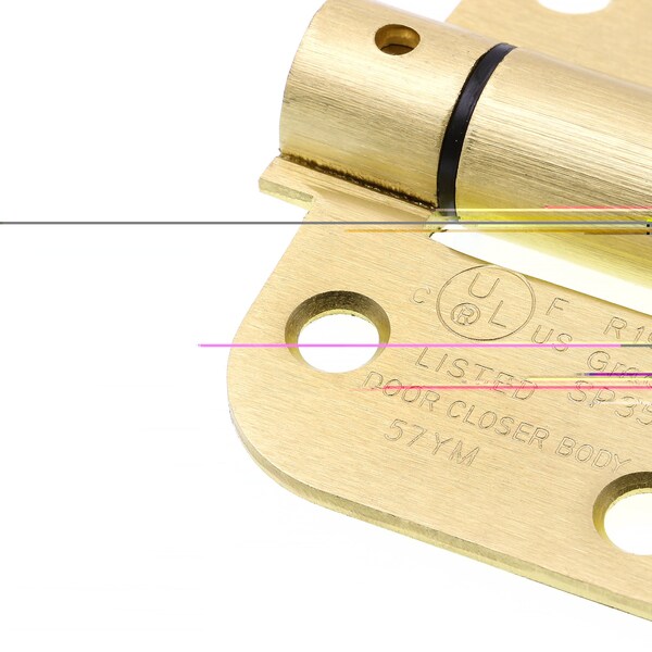 Prime-Line Door Hinge Commercial UL Adjust Self-Close, 3-1/2 in. with 5/8 in. Corners, Satin Brass 3 Pack - U 1158963