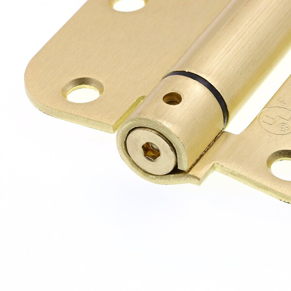 Prime-Line Door Hinge Commercial UL Adjust Self-Close, 3-1/2 in. with 5/8 in. Corners, Satin Brass 3 Pack - U 1158963
