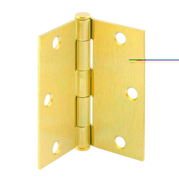 Prime-Line Door Hinge Residential Smooth Pivot, 3-1/2 in. x 3-1/2 in. w/ Square Corners, Satin Brass 12 Pack - U 11502612